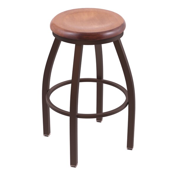 Holland Bar Stool Co 30" Swivel Bar Stool, Brnz Finish, Med Maple Seat X802 - main